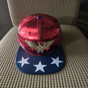DC Comics Originals Wonder Woman Snapback Baseball Hat Cap Red/Blue Gold Logo